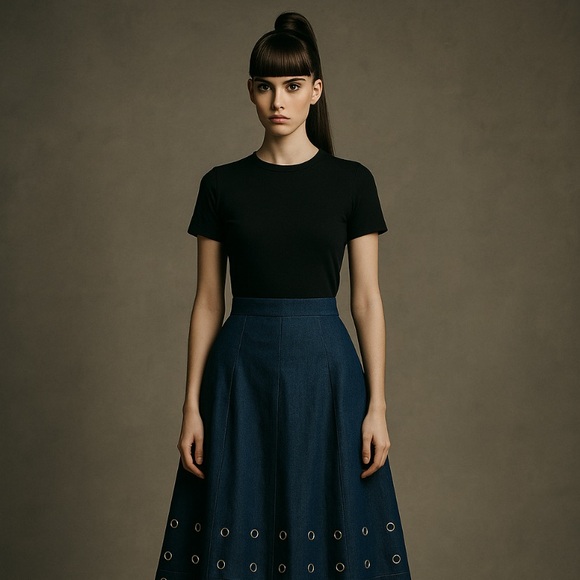 Ladies High Fashion Denim Skirt - Picture 2 of 8